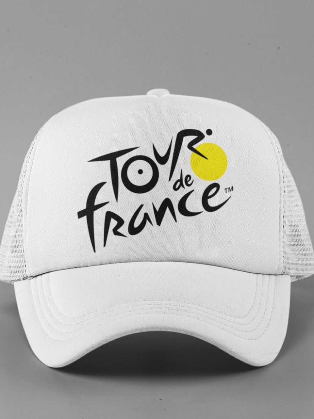 NEW Tour De France Logo Foam Trucker Mesh Snapback Hat WHITE